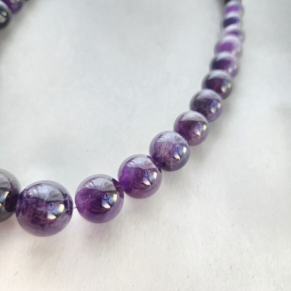 Jay King Signed Amethyst Sterling Silver 925 Large Beaded Necklace New Purple - Picture 6 of 9